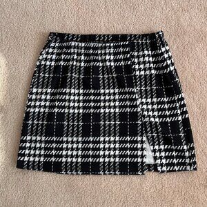 SHEIN Bodycon Mini Skirt - Black Houndstooth